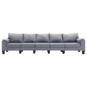 vidaXL 5místná pohovka světle šedá textil