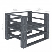 vidaXL 5dílná zahradní sedací souprava z palet + krémové podušky dřevo