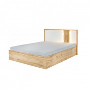 Postel s úložným prostorem 160x200 VODENA dub wotan / bílá