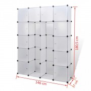 vidaXL Modulární skříň se 14 přihrádkami bílá 37 x 146 x 180,5 cm