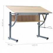 vidaXL Studentský kreslící stůl dub 110 x 60 x 87 cm MDF