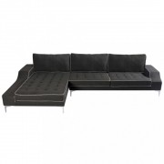 vidaXL Rohová sedačka, textil, tmavošedá, XXL, 326x163x83 cm