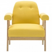 vidaXL Křeslo žluté textil