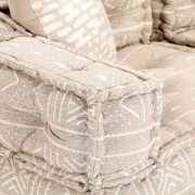 vidaXL 3místná rozkládací pohovka béžová textil