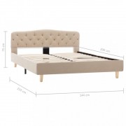 vidaXL Rám postele béžový textil 140 x 200 cm