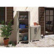 Keter Spodní skříňka Wood Grain krémová a taupe 68 x 39 x 97 cm