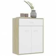 vidaXL Příborník bílý a dub sonoma 60 x 30 x 75 cm dřevotříska