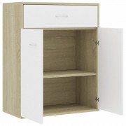 vidaXL Příborník bílý a dub sonoma 60 x 30 x 75 cm dřevotříska