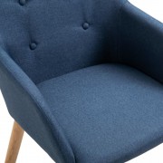 vidaXL Jídelní židle 2 ks modré textil a masivní dubové dřevo