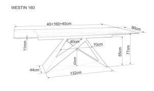 Rozkládací jídelní stůl WESTIN 180 cm