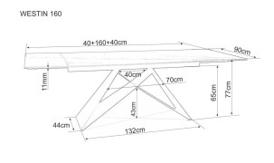 Rozkládací jídelní stůl WESTIN 180 cm