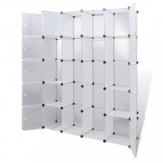 vidaXL Modulární skříň se 14 přihrádkami bílá 37 x 146 x 180,5 cm