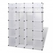 vidaXL Modulární skříň s 18 přihrádkami bílá 37 x 146 x 180,5 cm