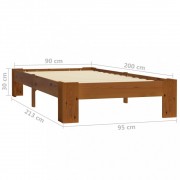 vidaXL Rám postele světle hnědý masivní borovice 90 x 200 cm
