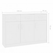 vidaXL Příborník bílý 110 x 34 x 75 cm dřevotříska
