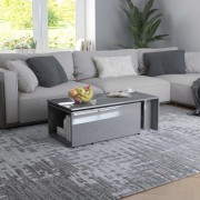 vidaXL Konferenční stolek šedý vysoký lesk 150x50x35 cm dřevotříska