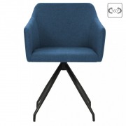 vidaXL Otočné jídelní židle 4 ks modré textil