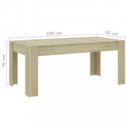 vidaXL Jídelní stůl dub sonoma 180 x 90 x 76 cm dřevotříska