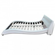 vidaXL Postel s matrací z paměťové pěny LED bílá umělá kůže 180x200 cm