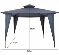 Zahradní altán 3,5x3,5m D5702 červená Dekorhome
