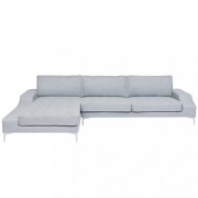 vidaXL Rohová sedačka, textil, krémově šedá, XXL, 326x163x83 cm