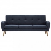 vidaXL 3místná pohovka s textilním čalouněním tmavě šedá