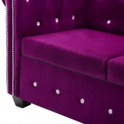vidaXL Rohová pohovka Chesterfield samet 199 x 142 x 72 cm fialová