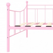 vidaXL Rám denní postele růžový kov 90 x 200 cm