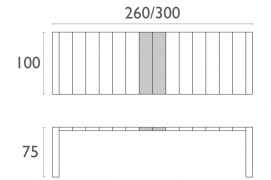 Rozkládací zahradní stůl 260+40 cm
