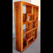 Knihovna Tara 150x180x35 z indického masivu palisandr, Natural