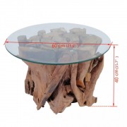 vidaXL Konferenční stolek masivního teak naplavené dřevo 60 cm