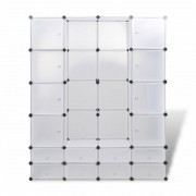 vidaXL Modulární skříň s 18 přihrádkami bílá 37 x 146 x 180,5 cm
