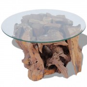 vidaXL Konferenční stolek masivního teak naplavené dřevo 60 cm