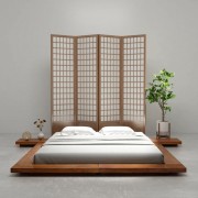 vidaXL Rám postele japonský futonový styl masivní dřevo 140 x 200 cm