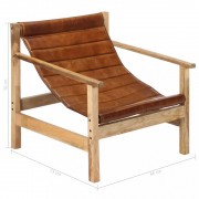 vidaXL Relaxační křeslo hnědé pravá kůže