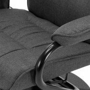 vidaXL Masážní polohovací křeslo s podnožkou tmavě šedé textil