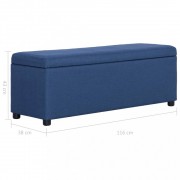 vidaXL Lavice s úložným prostorem 116 cm modrá polyester