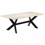 vidaXL Jídelní stůl bílý 200 x 100 x 75 cm masivní mangovníkové dřevo