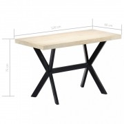 vidaXL Jídelní stůl bílý 120 x 60 x 75 cm masivní mangovníkové dřevo