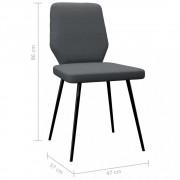 vidaXL Jídelní židle 6 ks tmavě šedé textil