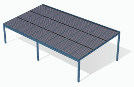Hliníkový solární přístřešek NEAPOL 545x551 cm 5,25kWp