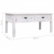 vidaXL Konferenční stolek bílý s patinou 100 x 50 x 45 cm dřevo