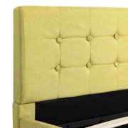 vidaXL Rám postele s úložným prostorem zelený textil 140 x 200 cm