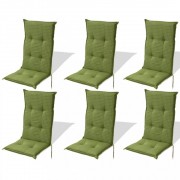vidaXL Polstry na zahradní židle 6 ks 117x49 cm zelené