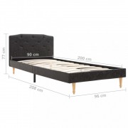 vidaXL Rám postele černý textil 90 x 200 cm