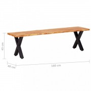 vidaXL Lavice 160 cm přírodní masivní dubové dřevo