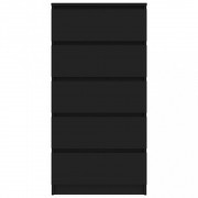 vidaZL Příborník se zásuvkami černý 60 x 35 x 121 cm dřevotříska