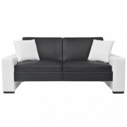 vidaXL Polohovatelná rozkládací sedačka s područkami, PVC, černá