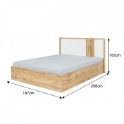 Postel 180x200 VODENA dub wotan / bílá