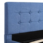 vidaXL Rám postele s úložným prostorem modrý textil 140 x 200 cm